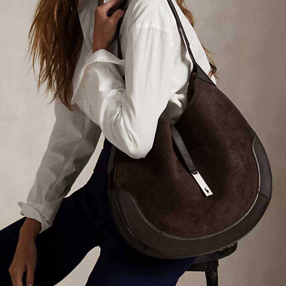 Polo ID Suede Large Shoulder Bag NWTGS